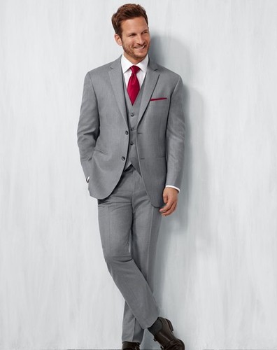 Grey groom bestman mens suits - groom,