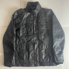 Next Mens Black Waxed Cotton