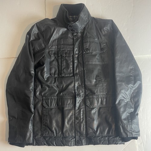 Next mens black waxed - black, cotton