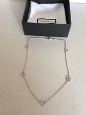 GUCCI STERLING SILVER BOULE STATION GG NECKLACE NWOT RRP £295