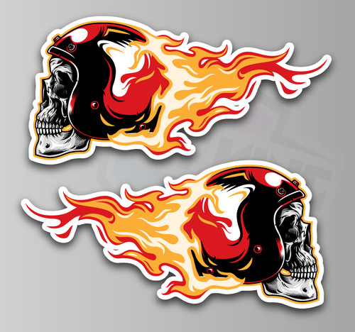 Skull flames burning - 2, x