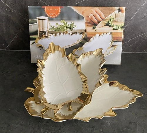 Fine ceramic set - fine, leaf