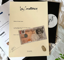 RARE 'red dot' Banksy Di-Faced Tenner Steve Lazarides GOLD COA + FULL PROVENANCE