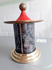 Rare Art Deco Stunning Enamel Pagoda Cigarette Dispenser Japan 1940