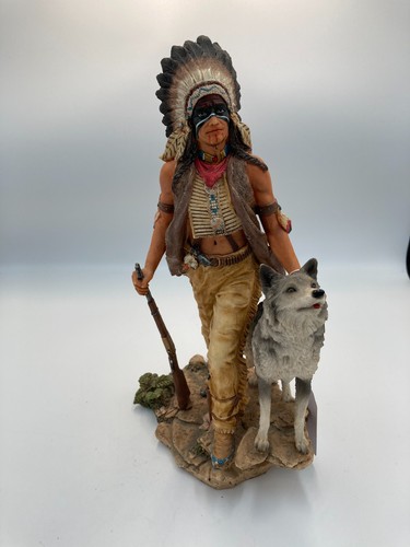 Native american with wolf - american,