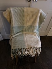 Laura Ashley DYLAN Cotton Throw In Duck Egg 200 X 150 Cm