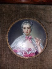 Antique Miniature Painting Mdm Pompadour At Her Toilet After François Boucher