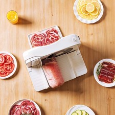 Electric Food Slicer Thick Adjustable for Meat Bread Cheese Foldable SpaceSaving