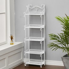 3/5 Tier Metal Storage Shelf Rack Mesh Shelving Unit Kitchen Bedroom Organiser