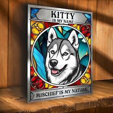 Personalised White Husky Sign