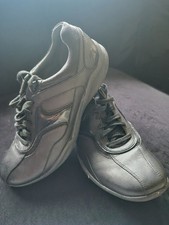 Clarks Wave Walk Black Leather Lace Up Casual Sneakers Size UK 7