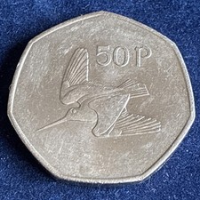 1977 Eire 50p - Woodcock Large Style Ireland