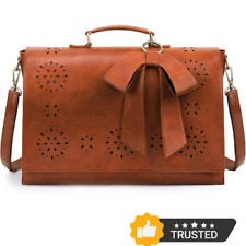 Executive Ladies Laptop  Business Satchel Work Case Shoulder Bag Vegan Leather