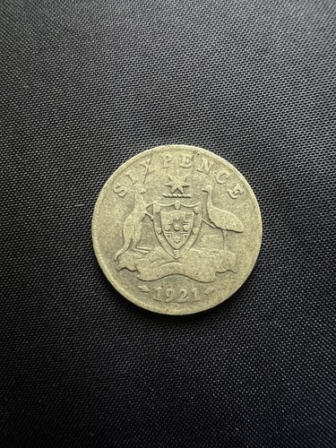 1921 sixpence coin - 1921,