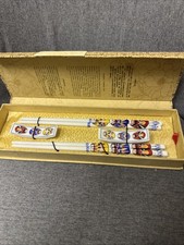 Vintage Chinese Porcelain Chopstick Set Peking Opera Masks w/ Rests Boxed SAN9A