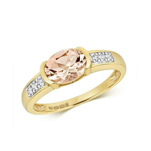 9ct yellow gold morganite - yellow,