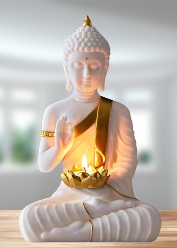 White gold buddha statue with - buddha,