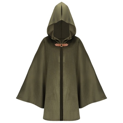 Medieval hooded cloak suede - medieval,