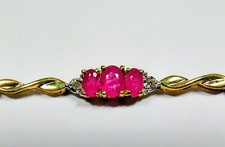 14K Solid Yellow Gold Ruby and