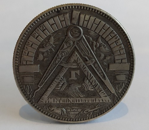 Silver masonic illuminati coin - illuminati,