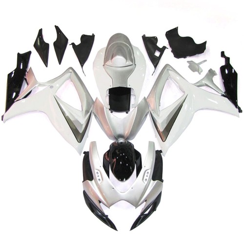 Silver white plastics fairing - plastics,