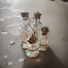 Rare Condiment Cruet 5 Pieces