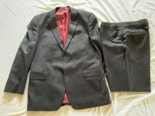 Mens Pierre Cardin black pin stripe suit 46L