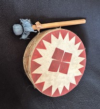 Native american rawhide wood - american, rawhide/wood
