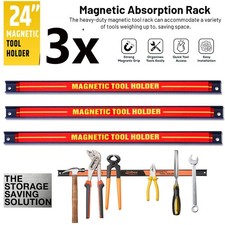 3x24" Heavy Duty Magnetic Tool Bar Storage Holder Rack Garage Wall Holder Strip