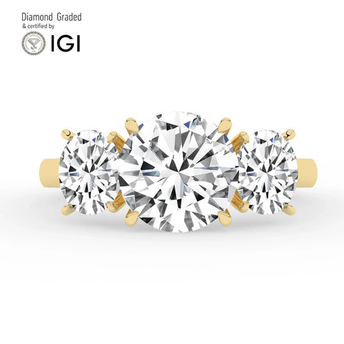 Round diamond trilogy - round, 14k