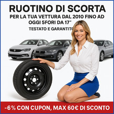 Volkswagen T-Roc Ruotino di Scorta 17 5 Fori Cric e Astuccio dot25 2010-oggi ok