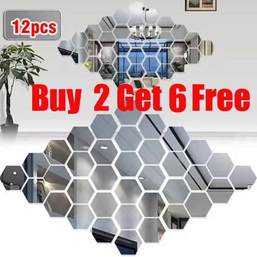 12x mirror tiles wall sticker - tiles,