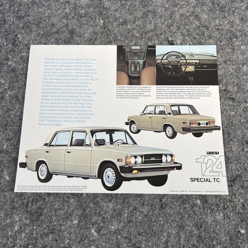 Vintage 1974 fiat 124 - 124, special