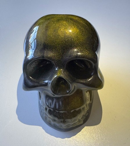 Black glossy resin - black, skull