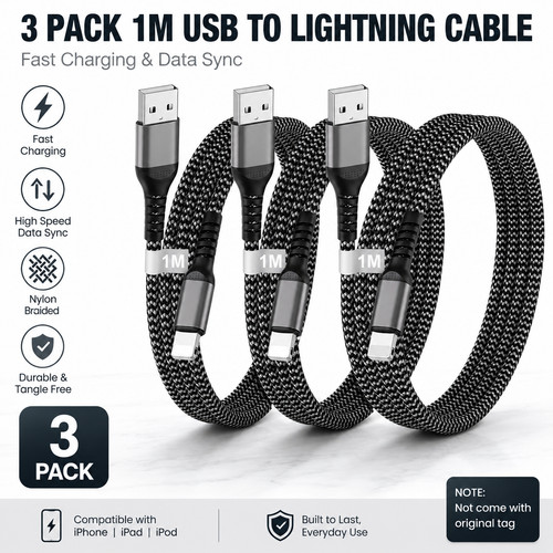 Blitezz 3pack iphone - 1m,