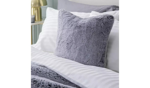 Faux fur tipped cushion - faux,