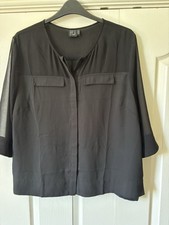 Women’s Black Chiffon Style Blouse Top Size 18 New Without Tags