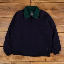 Vintage Woolrich Windbreaker Jacket L Bomber USA Made Blue