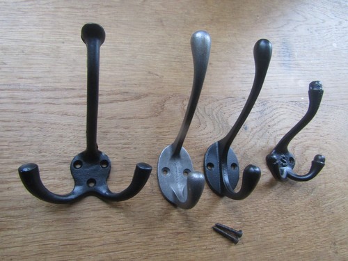 Rustic iron coat hook - , old