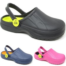 WOMENS SUMMER LADIES SLIP ON GARDEN POOL NURSING BEACH CLOG MULE SANDALS SIZE
