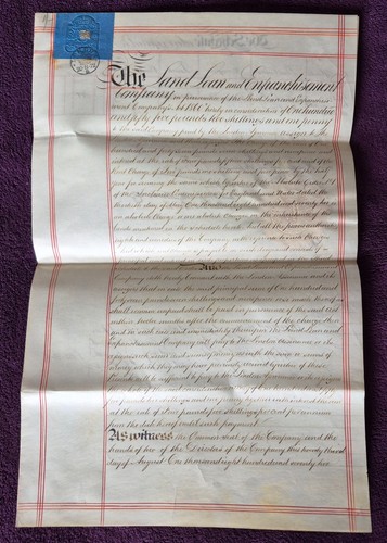 1872 vellum indenture - 1872, re