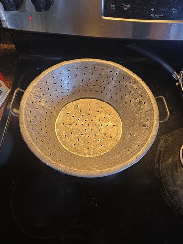 Vintage aluminum colander - vintage,