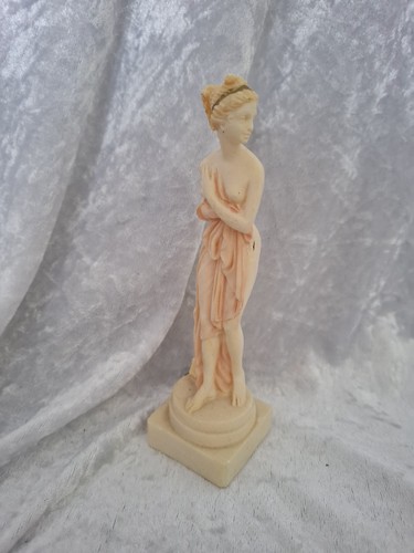 Alabaster topless woman figure - alabaster,