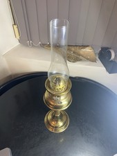 Brass Paraffin Lamp Twin Wicks Edwardian Reproduction Some Tarnishing Lot 806