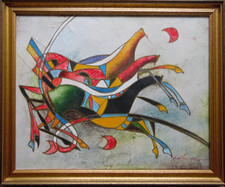 Racing horses colourful - racing,