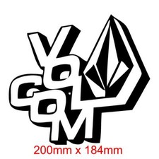 Volcom 200 x 184mm Outline Skateboard Stickers Transporter Decals Car Campervan