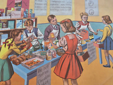 Our Shop, Rare MacMillan 1950's School Poster H43xW53cm
