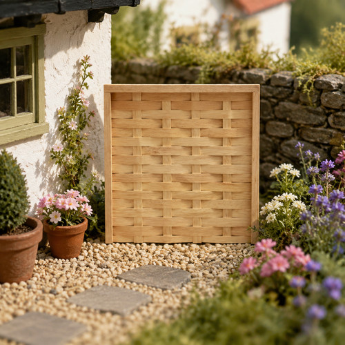 Natural finish wattle fence - natural,