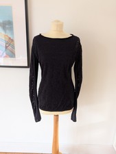 HIGH TECH High Line Claire Campbell Black Lace Panel Jersey Top UK 12