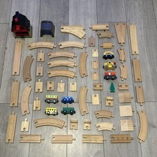 LARGE Mixed Thomas Wooden Train Track Bundle 60 Items Lot 12 BRIO Trains Etc